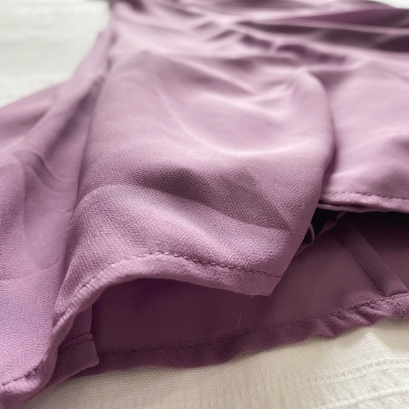 DAVID'S BRIDAL PURPLE CHIFFON SATIN BALL PROM EVENING GOWN DRESS - 6 - Picture 8 of 9